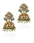 White Stone Necklace with Jhumki - indian stone jewelry