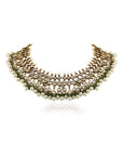 White Stone Necklace with Jhumki - indian stone jewelry