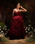Windsor Maroon Gown - brown gown USA