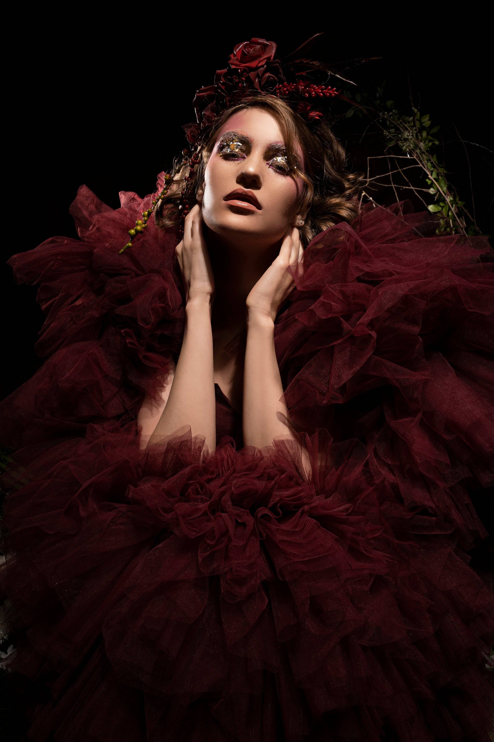 Windsor Maroon Gown - brown gown USA