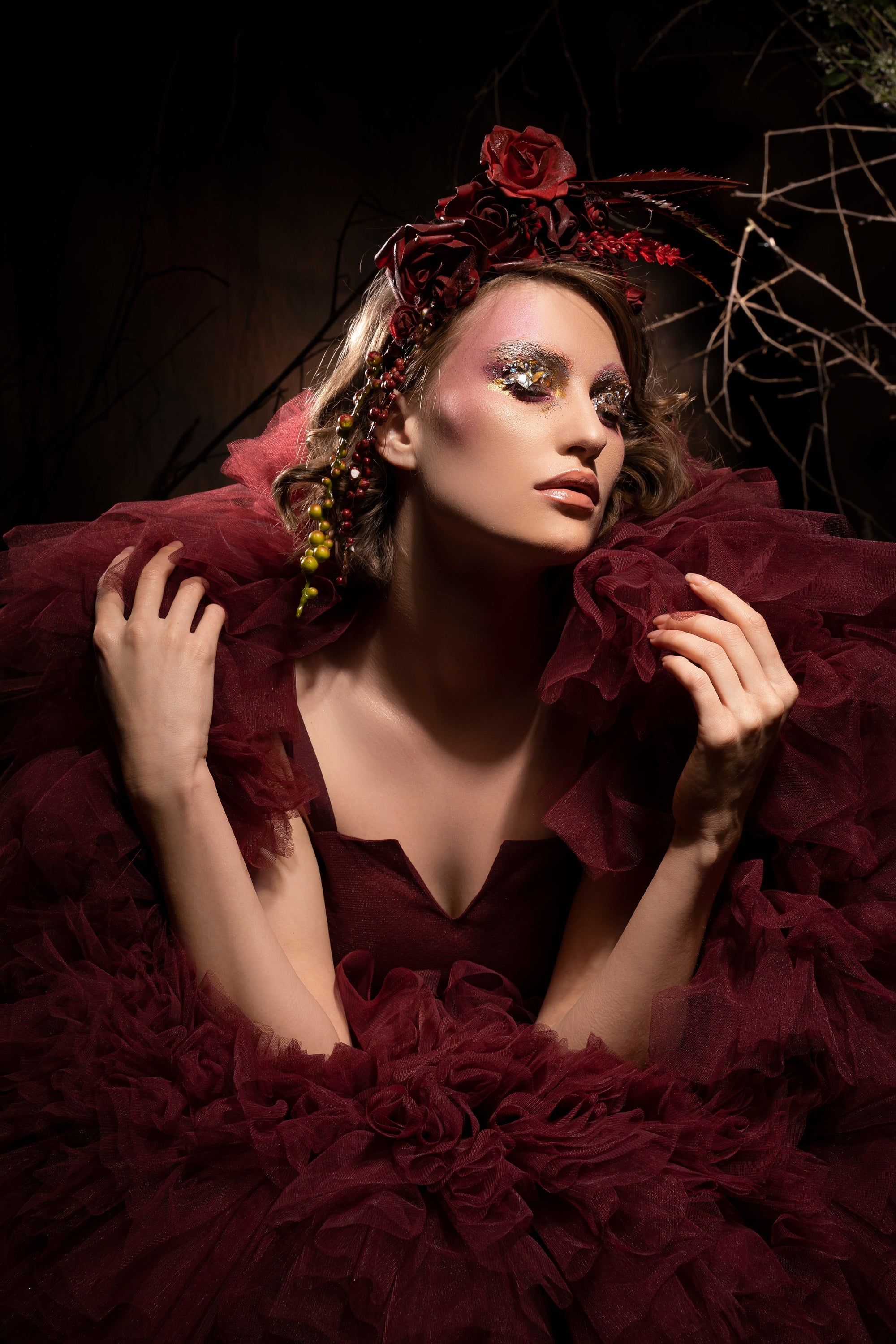 Windsor Maroon Gown - brown gown USA