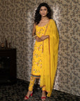 Yellow Georgette Kurta Set - kurta for women