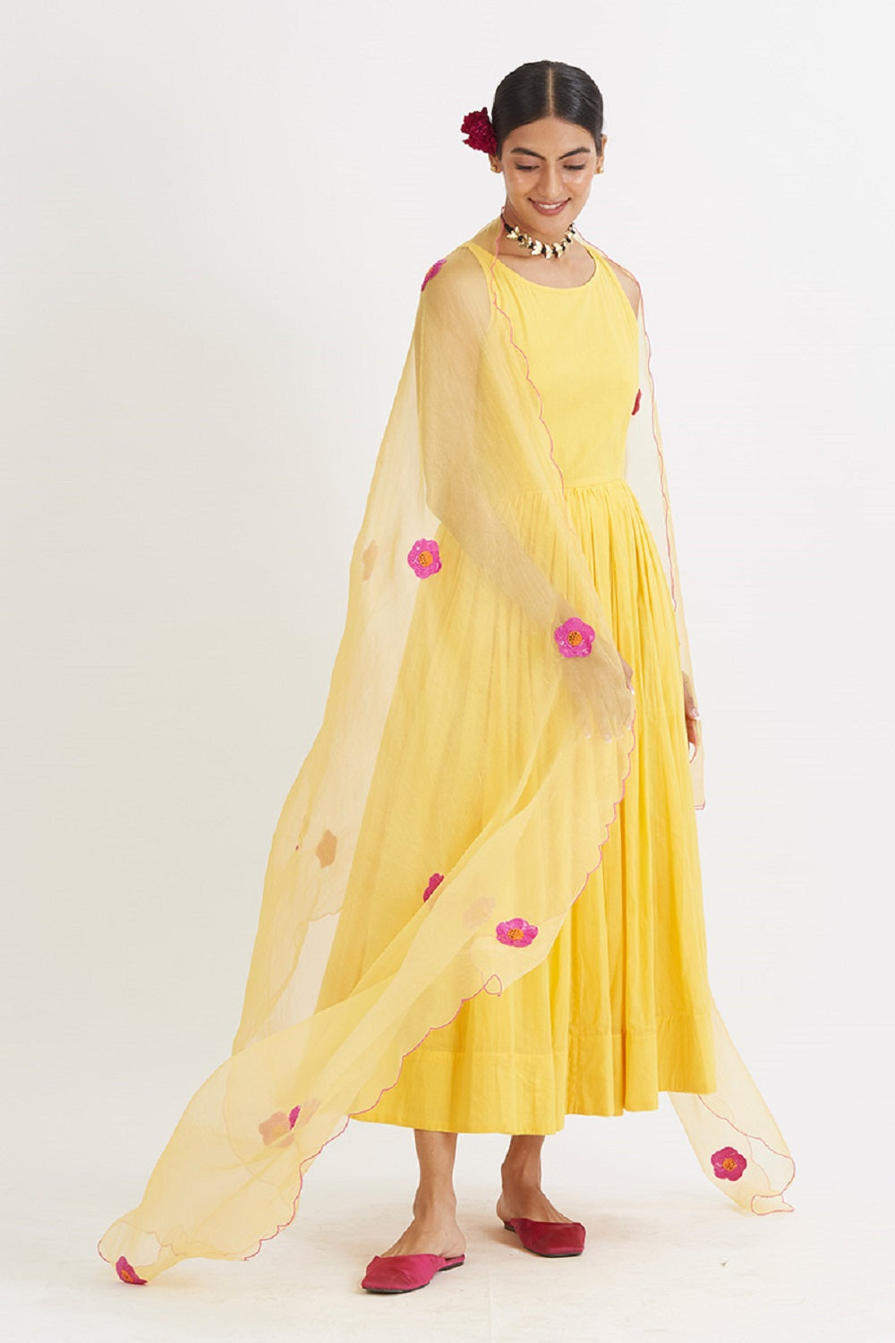 Yellow Gul Anarkali Set - anarkali set