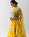 Yellow Hand Embroidered Lehenga Set - embroidered lehenga