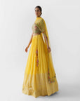 Yellow Hand Embroidered Lehenga Set - embroidered lehenga