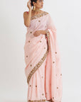 Zeenat Blush Saree - light pink saree New Zealand