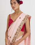 Zeenat Blush Saree - light pink saree New Zealand