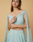 Zoya Ice Blue Lehenga Set - lehenga