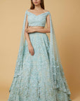 Zoya Ice Blue Lehenga Set - lehenga