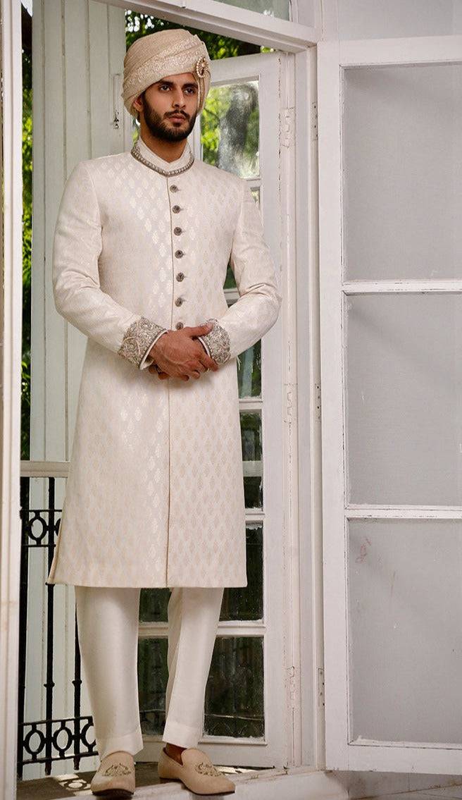 Off white sherwani designs hotsell