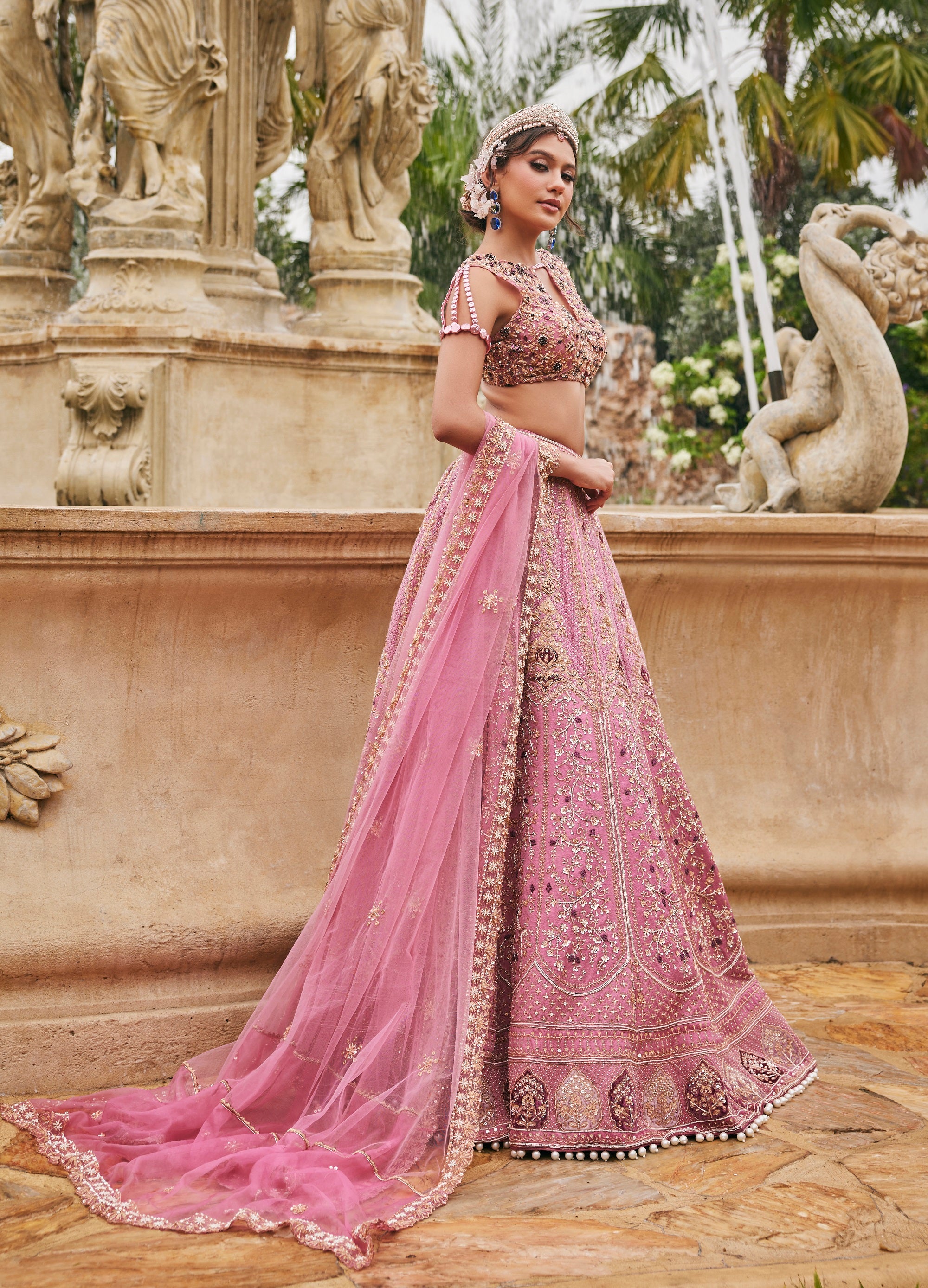 Flamingo Flounce Lehenga Set - Lehenga Australia