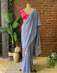 Burnt Lavender Embroidered Saree
