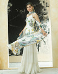 Ivory Hand Painted Slip Kurta and Sharara Set