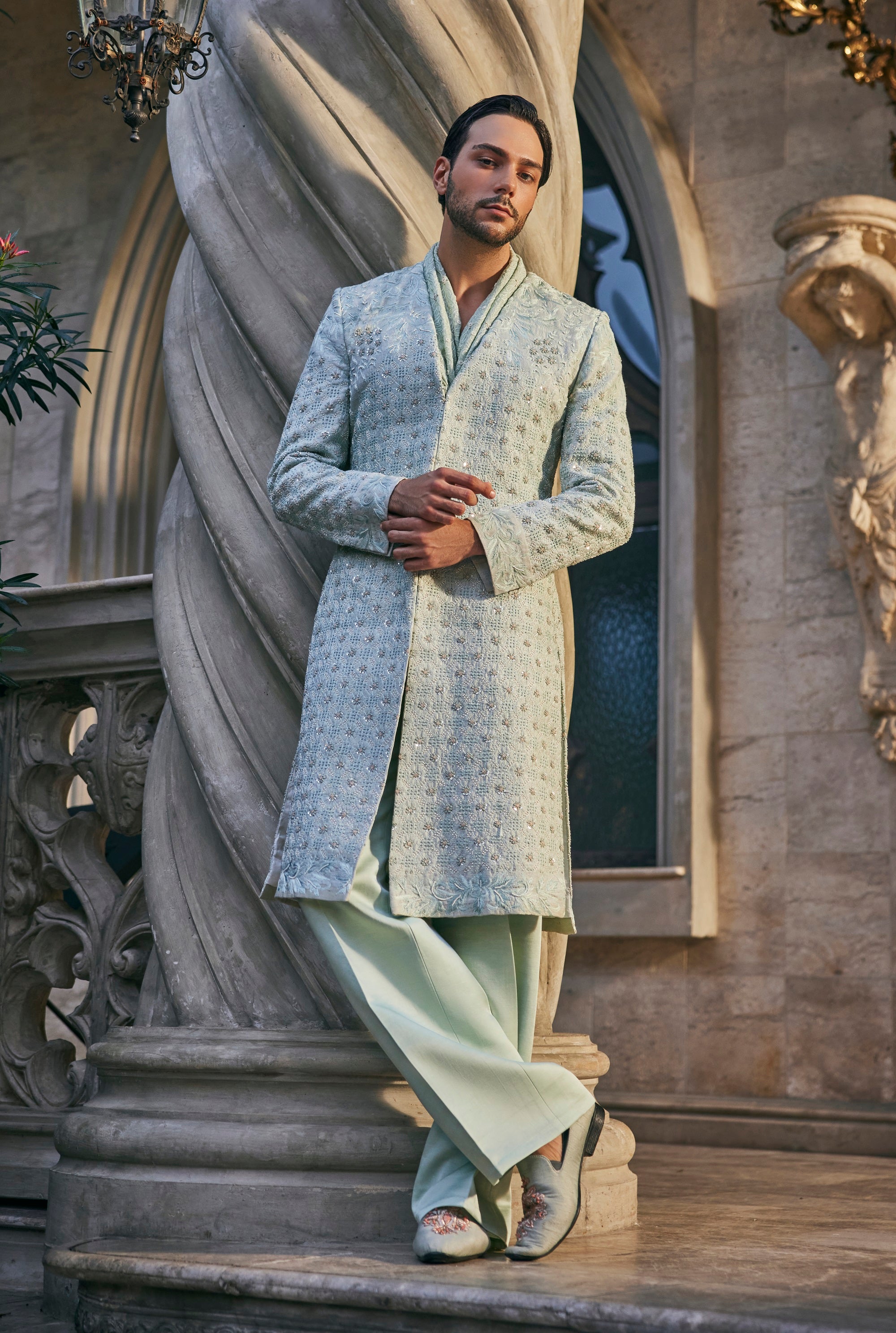 Mint Mirage Sherwani Set