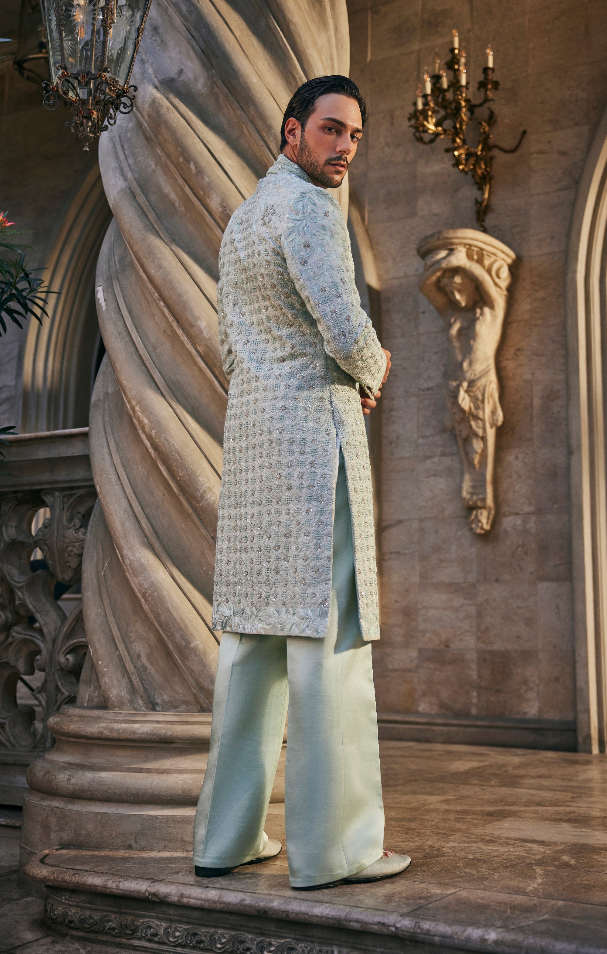 Mint Mirage Sherwani Set