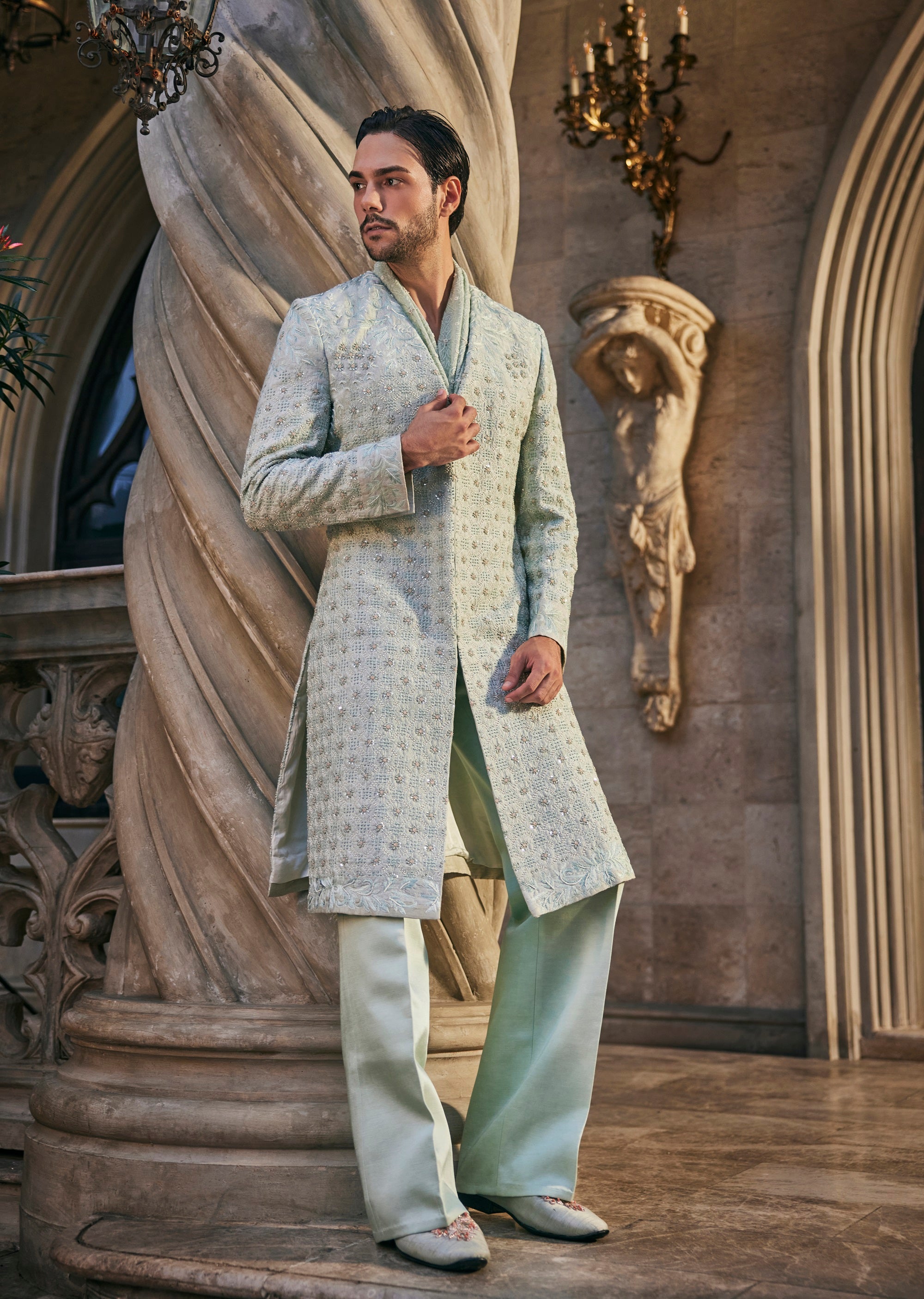 Mint Mirage Sherwani Set