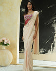 Powder Pink Saree and Corset Blouse Set