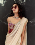 Powder Pink Saree and Corset Blouse Set