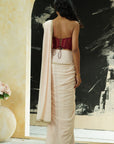 Powder Pink Saree and Corset Blouse Set