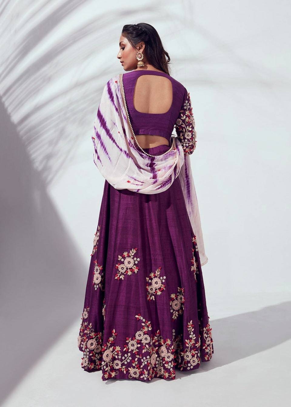 Rich Purple Embossed Lehenga Set - purple lehenga Sydney