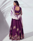 Rich Purple Embossed Lehenga Set - purple lehenga Sydney