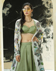Sage Green Lehenga Set with Hand Painted Jacket