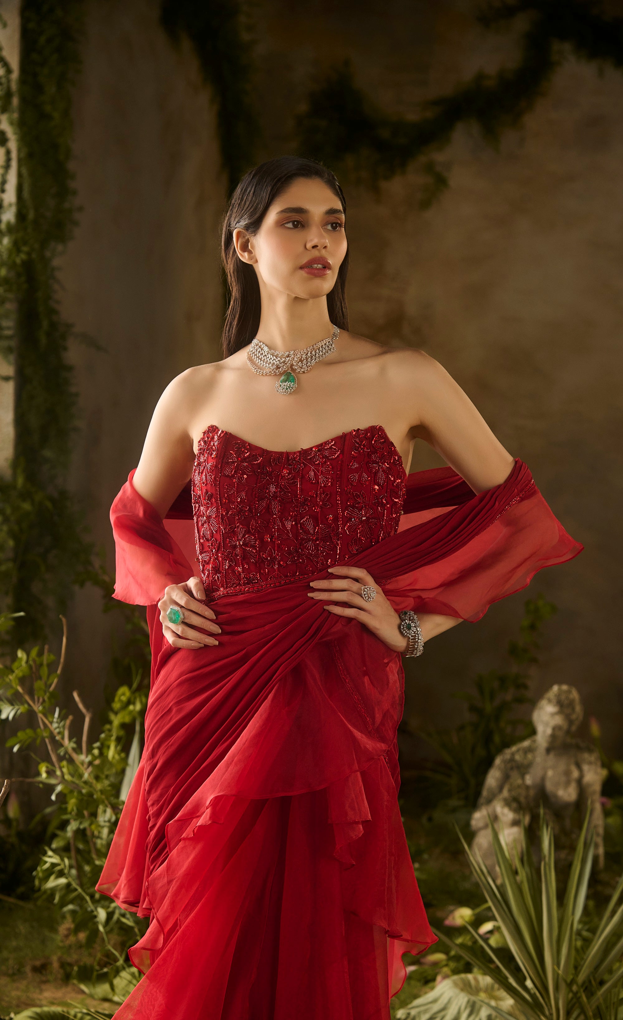 Scarlet Saree Set