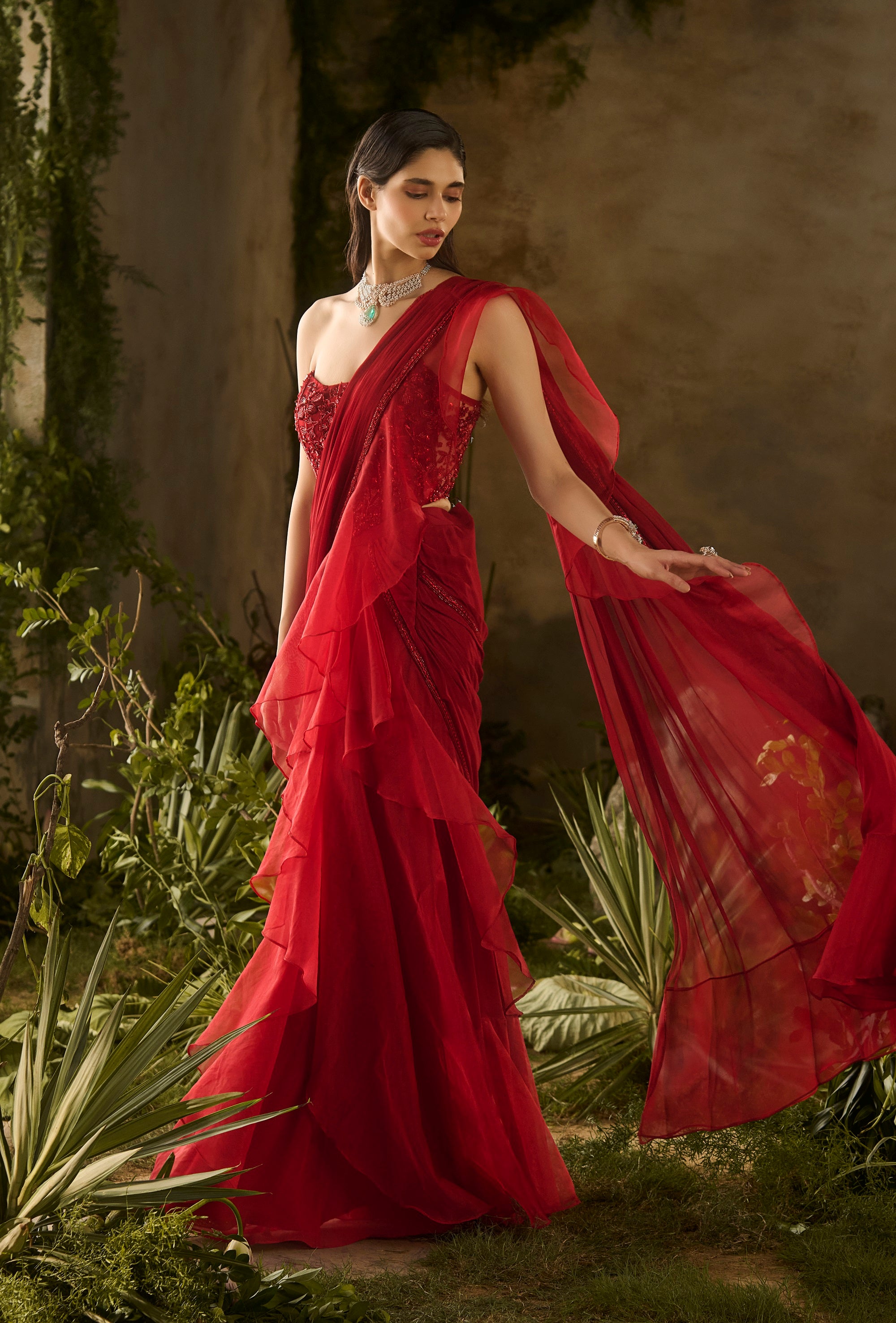 Scarlet Saree Set