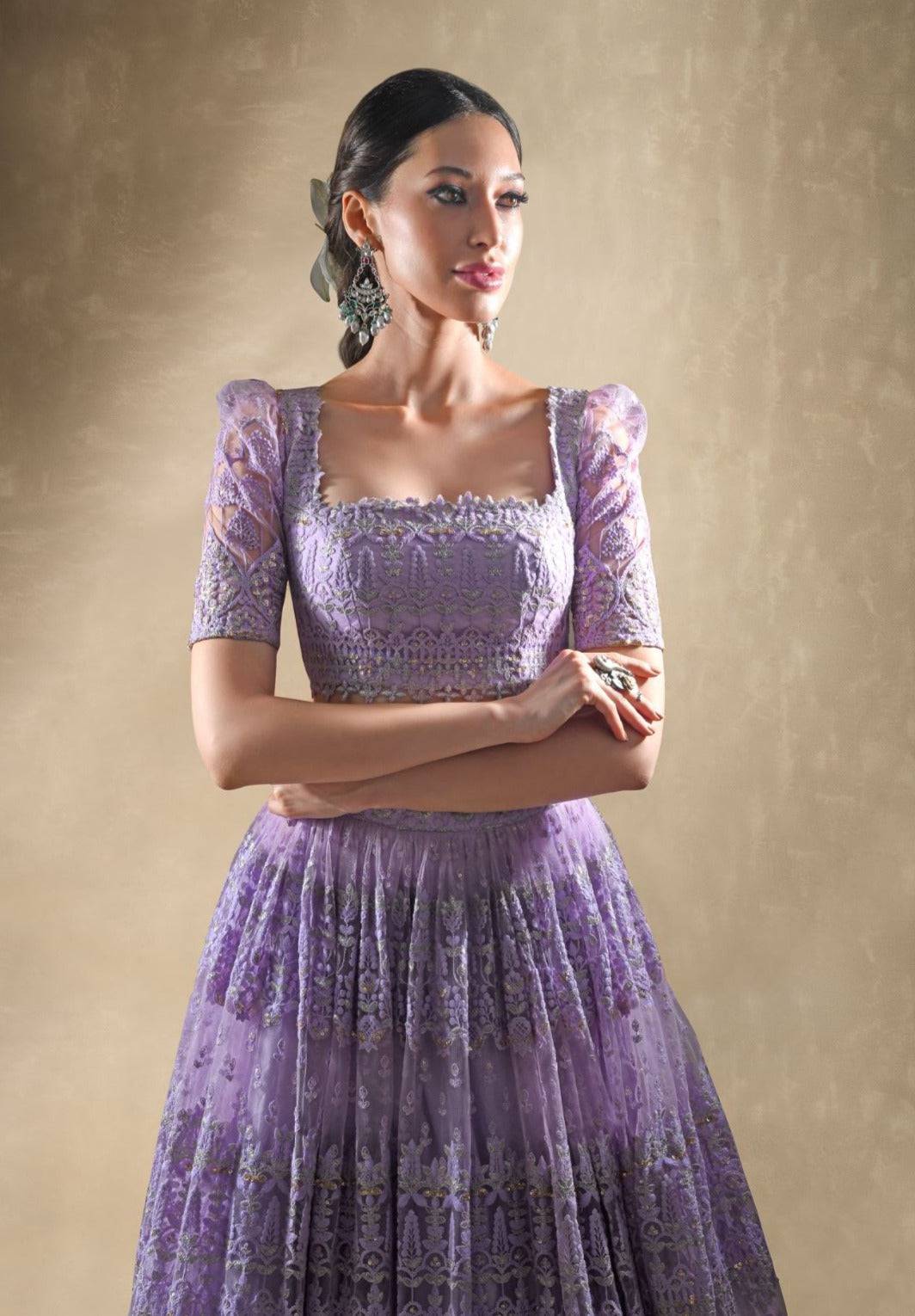 Viola Lilac Lehenga Set - lehenga USA