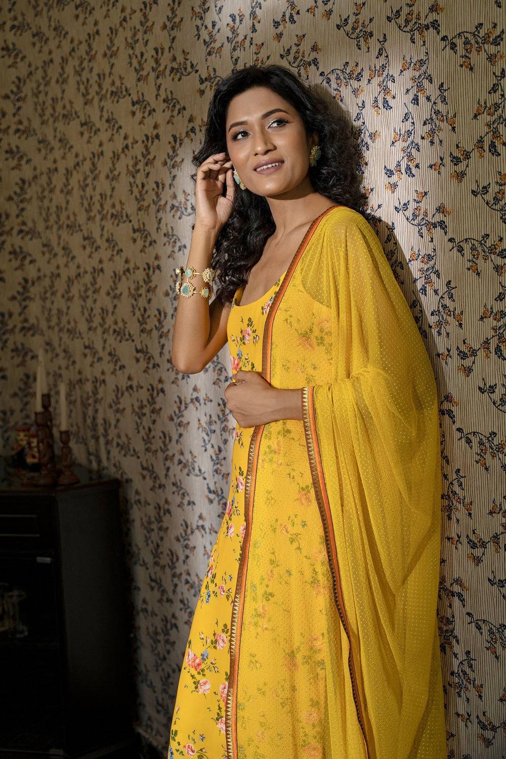 Yellow Georgette Kurta Set - yellow dress Sydney